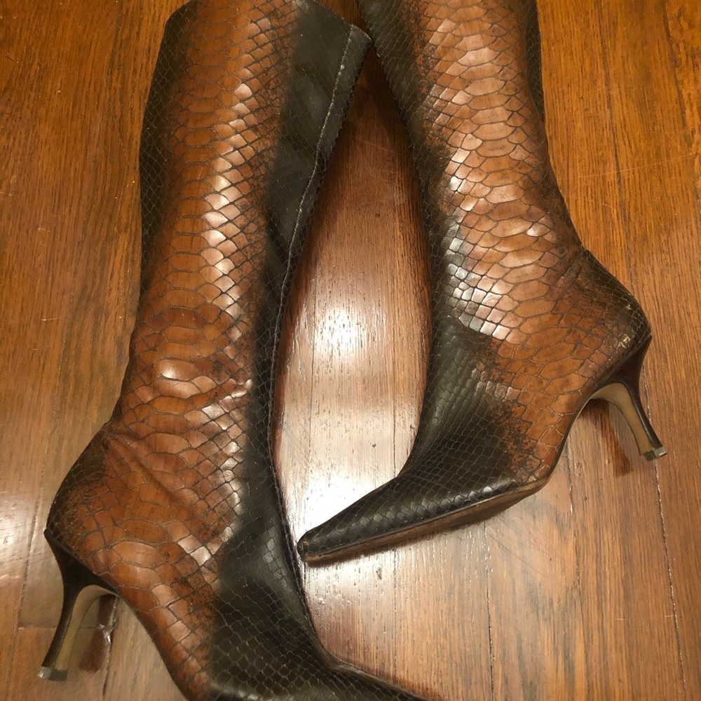 Antonio Melani leather snake skin boots